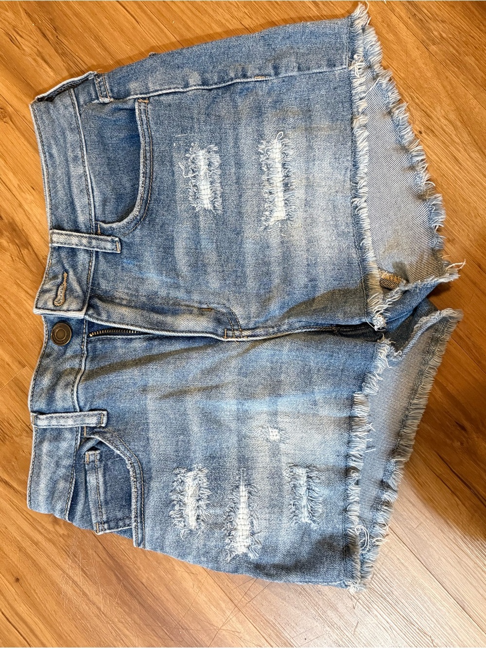 SO Light Blue Distressed Denim Jean Shorts